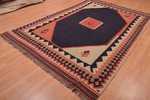 Kilim Blue Flat Woven 67 X 99  Area Rug 100-109196 Image 5