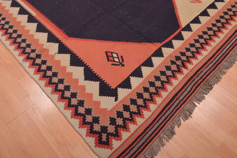 Kilim Blue Flat Woven 67 X 99  Area Rug 100-109196 Image 7
