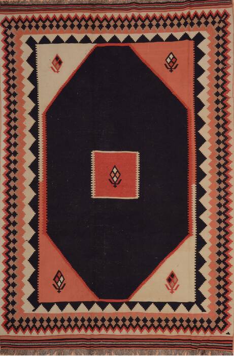 Kilim Blue Flat Woven 67 X 99  Area Rug 100-109196 Image 0