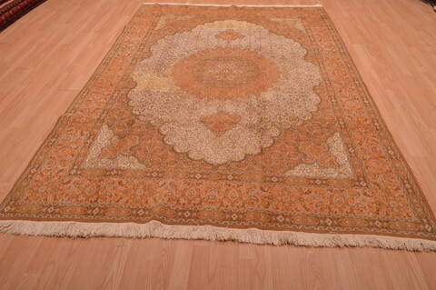 Mood Beige Hand Knotted 68 X 95  Area Rug 100-109203 Image 1