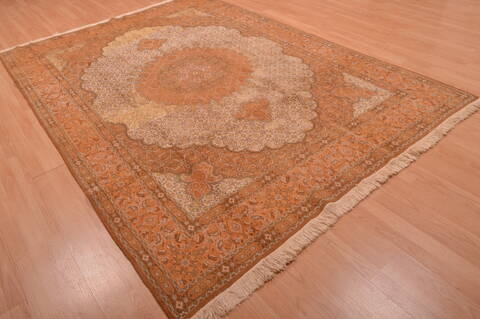Mood Beige Hand Knotted 68 X 95  Area Rug 100-109203 Image 3