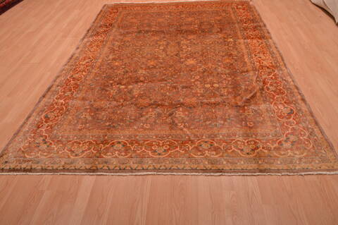 Kashan Orange Hand Knotted 68 X 94  Area Rug 100-109207 Image 1