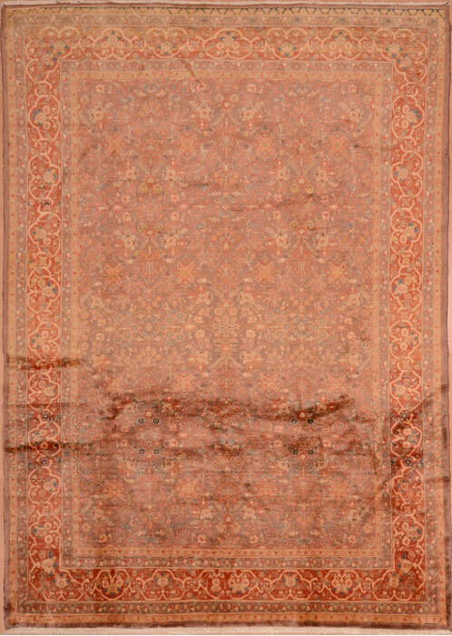 Kashan Orange Hand Knotted 68 X 94  Area Rug 100-109207 Image 0