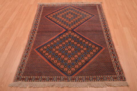 Afshar Brown Hand Knotted 39 X 52  Area Rug 100-109212 Image 1