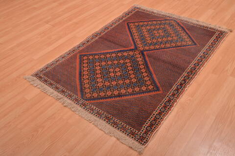 Afshar Brown Hand Knotted 39 X 52  Area Rug 100-109212 Image 2