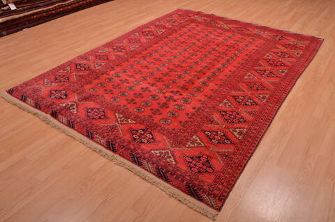 Khan Mohammadi Red Hand Knotted 70 X 96  Area Rug 100-109214 Image 2