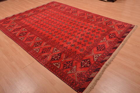 Khan Mohammadi Red Hand Knotted 70 X 96  Area Rug 100-109214 Image 3