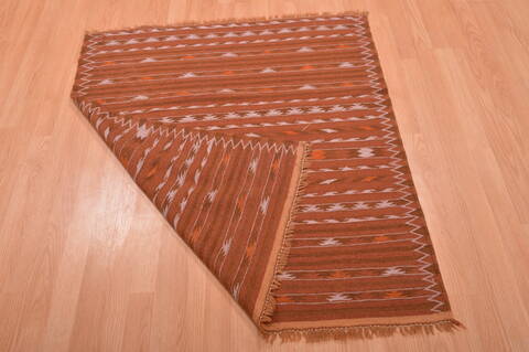 Kilim Brown Square Flat Woven 38 X 310  Area Rug 100-109215 Image 11