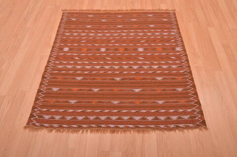 Kilim Brown Square Flat Woven 38 X 310  Area Rug 100-109215 Image 4