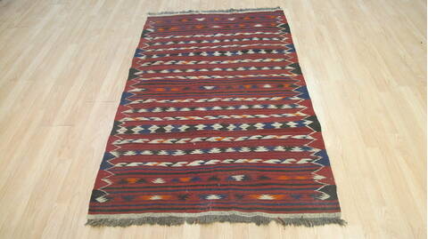 Kilim Red Flat Woven 37 X 60  Area Rug 100-109223 Image 1