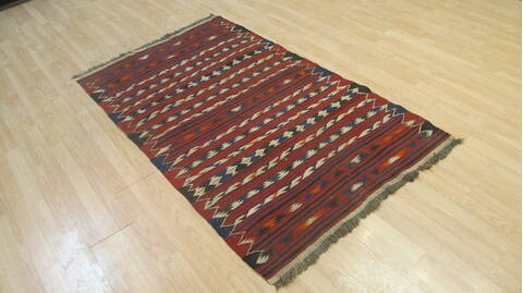 Kilim Red Flat Woven 37 X 60  Area Rug 100-109223 Image 3