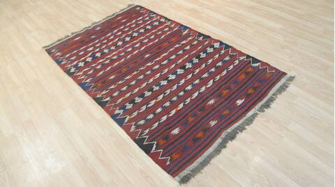 Kilim Red Flat Woven 37 X 60  Area Rug 100-109223 Image 6