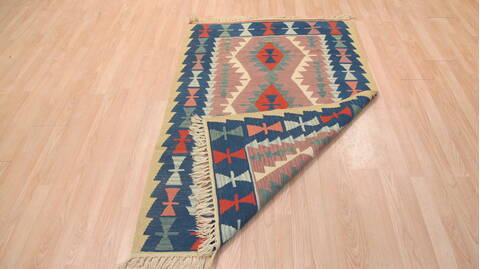 Kilim Blue Flat Woven 36 X 59  Area Rug 100-109224 Image 12