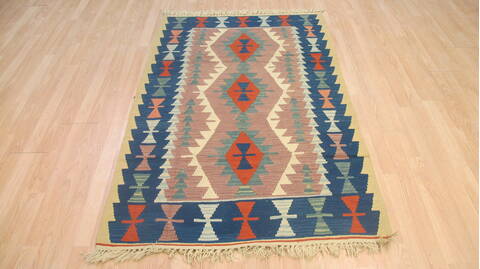 Kilim Blue Flat Woven 36 X 59  Area Rug 100-109224 Image 1