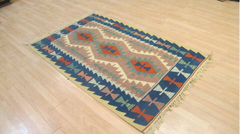 Kilim Blue Flat Woven 36 X 59  Area Rug 100-109224 Image 3