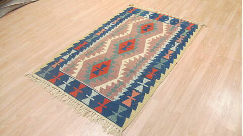 Kilim Blue Flat Woven 36 X 59  Area Rug 100-109224 Image 4