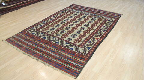 Kilim Red Flat Woven 59 X 91  Area Rug 100-109228 Image 3