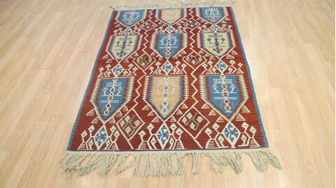 Kilim Red Flat Woven 36 X 50  Area Rug 100-109232 Image 1