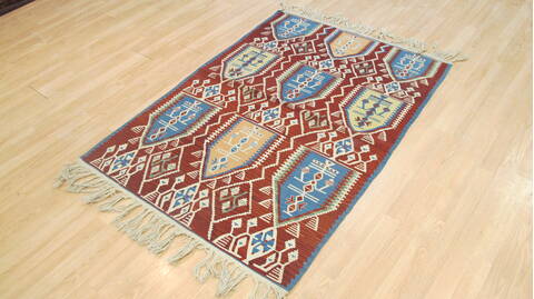 Kilim Red Flat Woven 36 X 50  Area Rug 100-109232 Image 2