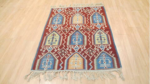 Kilim Red Flat Woven 36 X 50  Area Rug 100-109232 Image 4