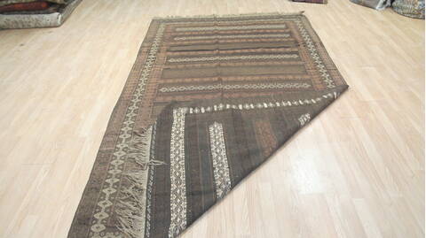 Kilim Brown Flat Woven 58 X 101  Area Rug 100-109239 Image 16