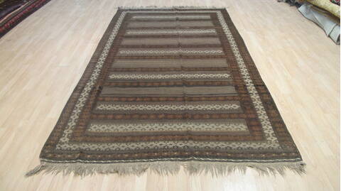 Kilim Brown Flat Woven 58 X 101  Area Rug 100-109239 Image 1
