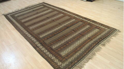 Kilim Brown Flat Woven 58 X 101  Area Rug 100-109239 Image 3