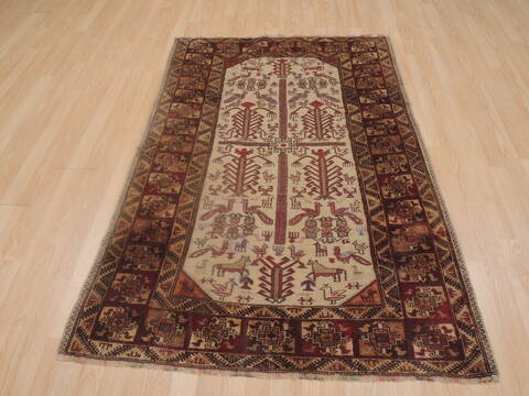Baluch Beige Hand Knotted 37 X 510  Area Rug 100-109248 Image 1