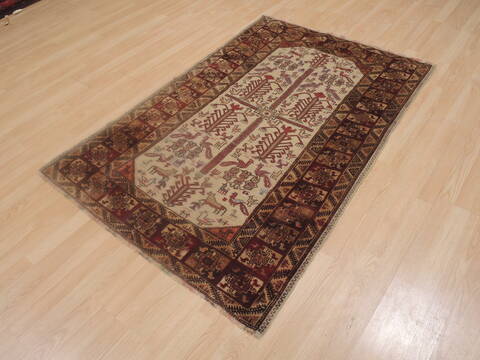 Baluch Beige Hand Knotted 37 X 510  Area Rug 100-109248 Image 2