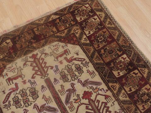 Baluch Beige Hand Knotted 37 X 510  Area Rug 100-109248 Image 6