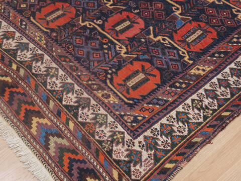 Afshar Blue Hand Knotted 41 X 59  Area Rug 100-109250 Image 10