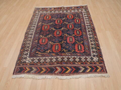 Afshar Blue Hand Knotted 41 X 59  Area Rug 100-109250 Image 1