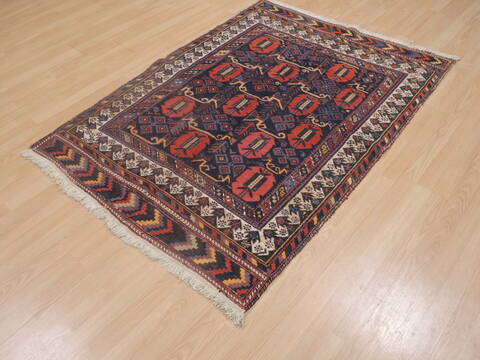 Afshar Blue Hand Knotted 41 X 59  Area Rug 100-109250 Image 2