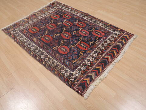 Afshar Blue Hand Knotted 41 X 59  Area Rug 100-109250 Image 3