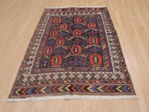 Afshar Blue Hand Knotted 41 X 59  Area Rug 100-109250 Image 4