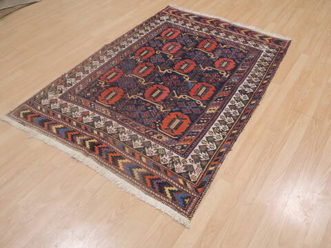 Afshar Blue Hand Knotted 41 X 59  Area Rug 100-109250 Image 5