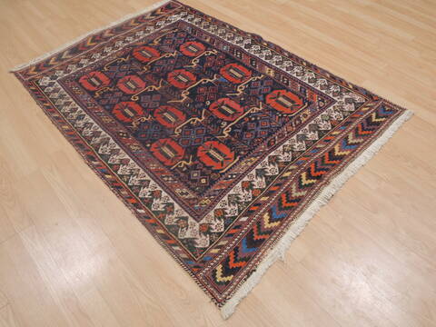 Afshar Blue Hand Knotted 41 X 59  Area Rug 100-109250 Image 6