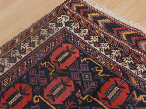 Afshar Blue Hand Knotted 41 X 59  Area Rug 100-109250 Image 9