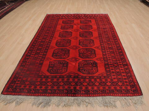 Khan Mohammadi Red Hand Knotted 52 X 81  Area Rug 100-109258 Image 1