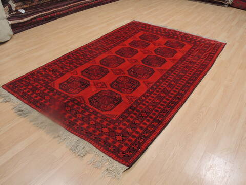 Khan Mohammadi Red Hand Knotted 52 X 81  Area Rug 100-109258 Image 2