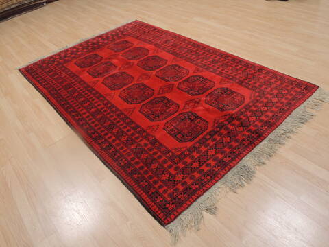 Khan Mohammadi Red Hand Knotted 52 X 81  Area Rug 100-109258 Image 3