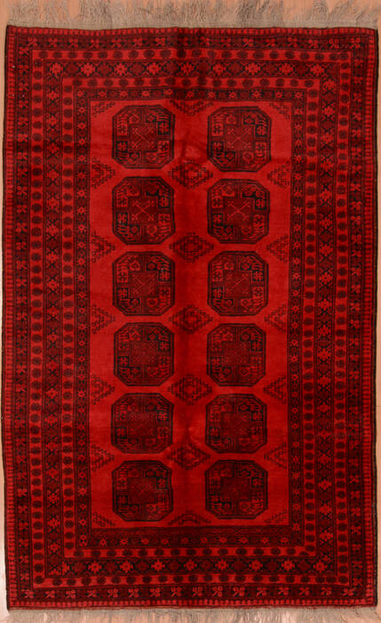 Khan Mohammadi Red Hand Knotted 52 X 81  Area Rug 100-109258 Image 0