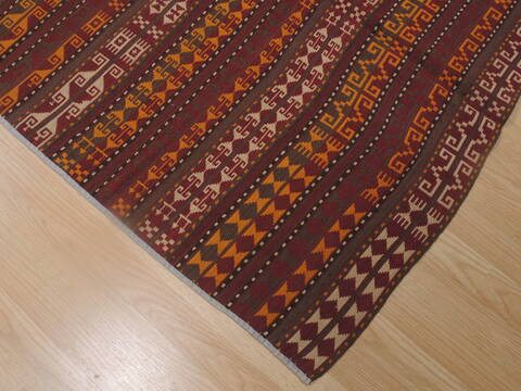 Kilim Orange Runner Flat Woven 41 X 107  Area Rug 100-109270 Image 10