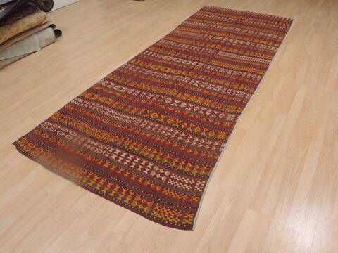 Kilim Orange Runner Flat Woven 41 X 107  Area Rug 100-109270 Image 5