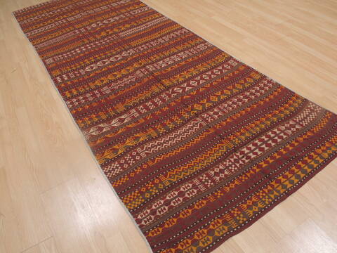Kilim Orange Runner Flat Woven 41 X 107  Area Rug 100-109270 Image 7