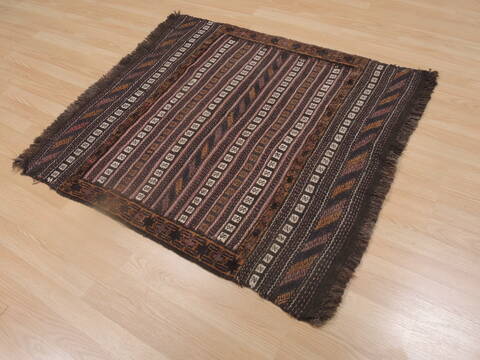 Kunduz Brown Square Hand Knotted 38 X 41  Area Rug 100-109273 Image 3