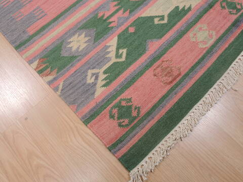 Kilim Green Flat Woven 46 X 60  Area Rug 100-109277 Image 10