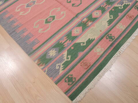 Kilim Green Flat Woven 46 X 60  Area Rug 100-109277 Image 11