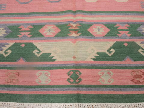 Kilim Green Flat Woven 46 X 60  Area Rug 100-109277 Image 8