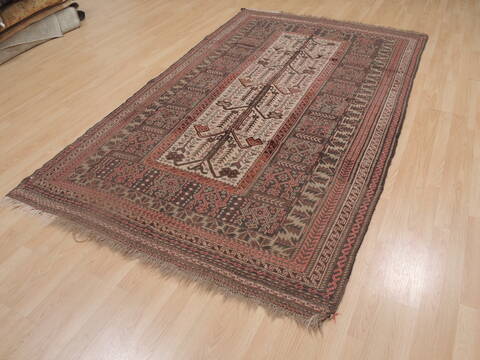 Kilim Brown Hand Knotted 51 X 93  Area Rug 100-109286 Image 4